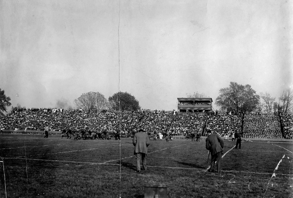 Chicago versus Illinois football game. At Illinois Field. October 15, 1910. University of Illinois Archives, RS39/2/20, Box 44, Folder Ath 2-3 Football Chicago Game.